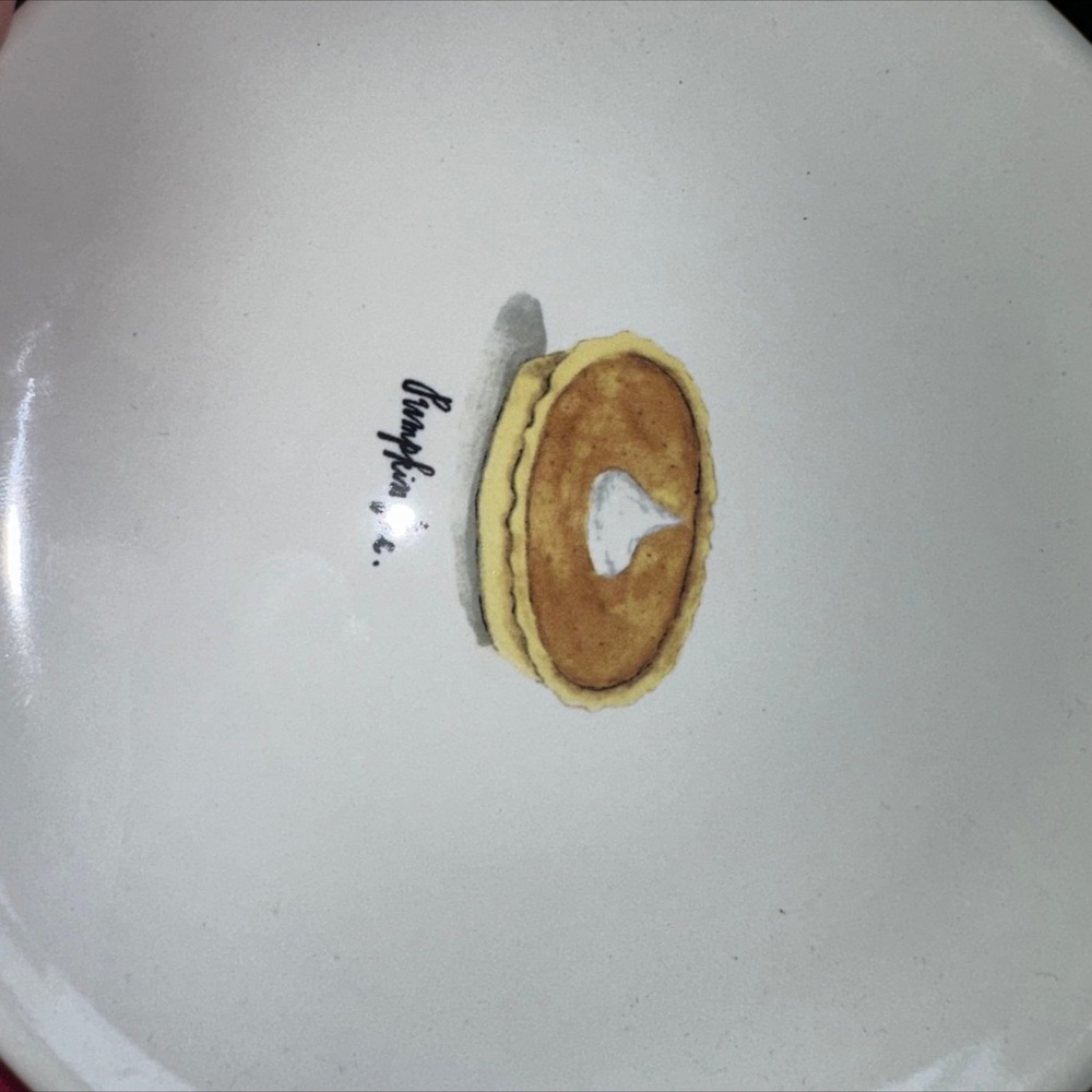 4 Plates Rae Dunn "Pumpkin Pie" Artisan Collection Magenta 6.25"Plates only - Picture 3 of 3